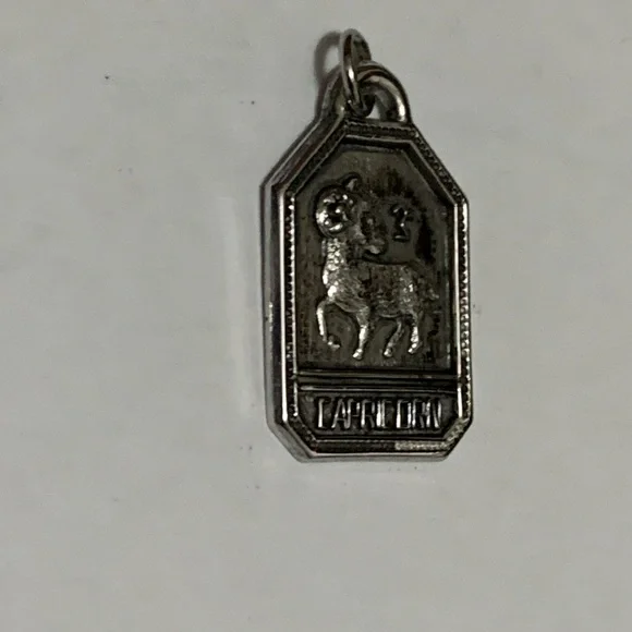 CAPRICORN zodiac pendant-charm with 18” chain New Vintage sterling silver - Picture 9 of 10
